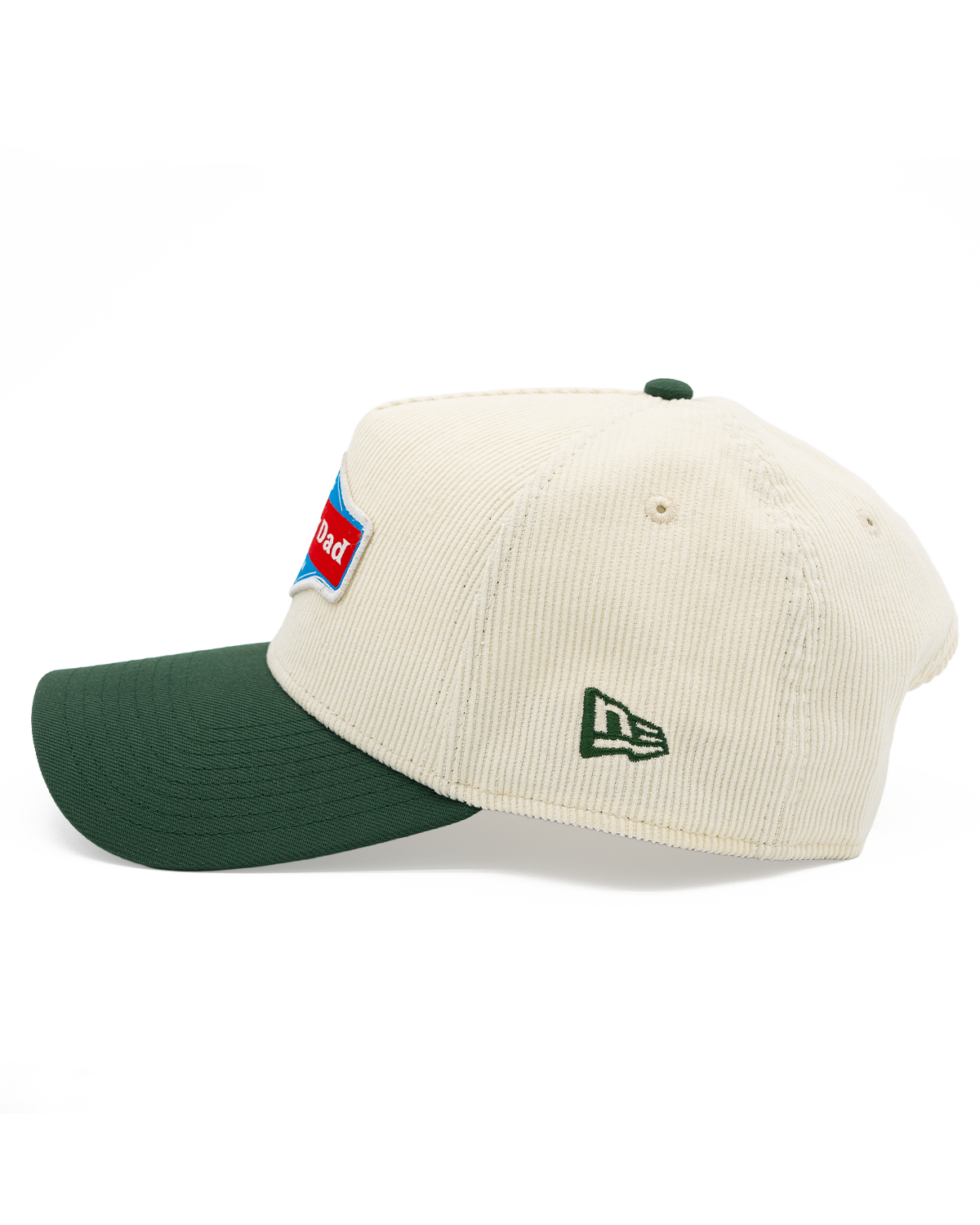 Happy Dad x New Era Corduroy A-Frame Snapback Hat (Cream/Green)