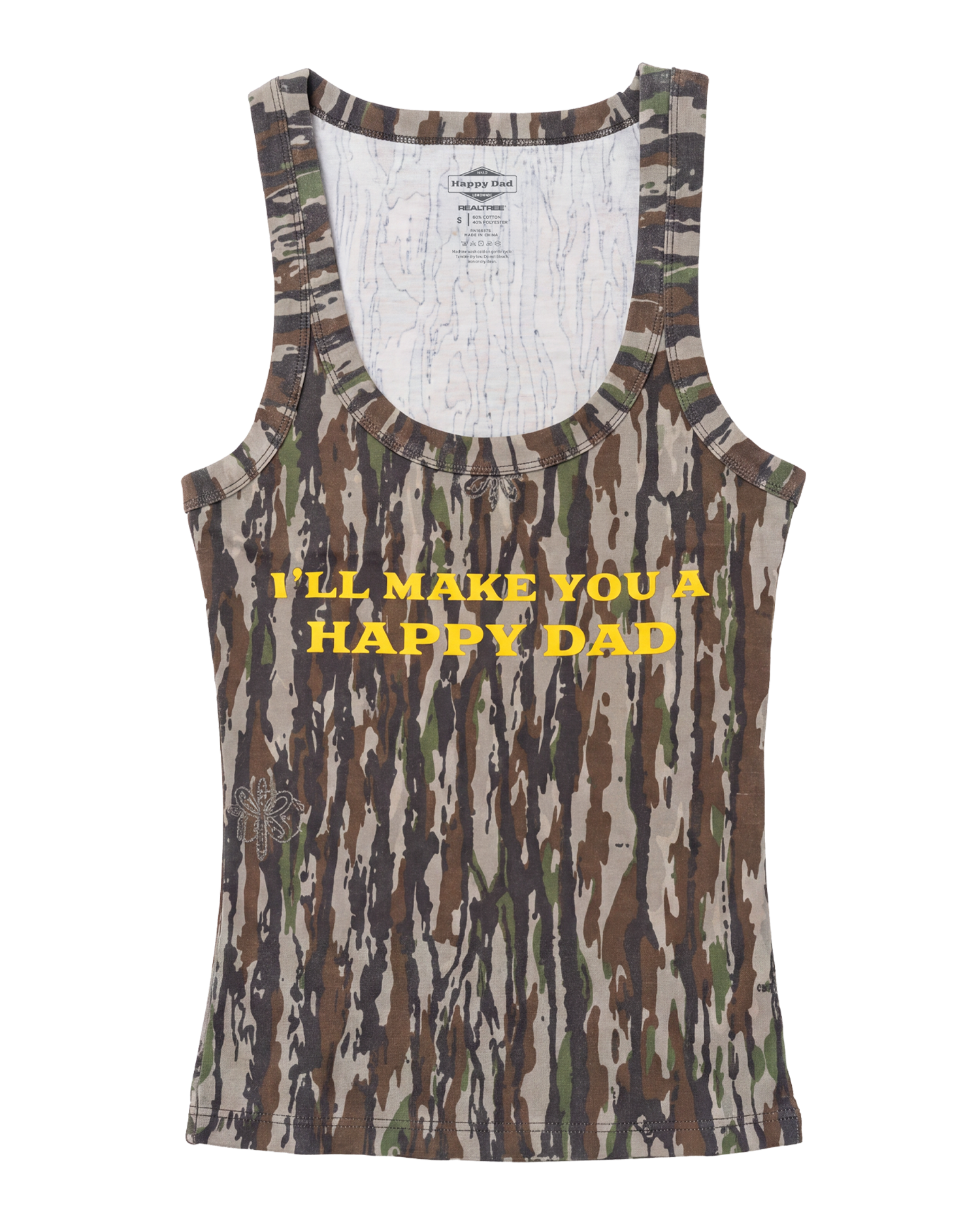 Happy Dad x Realtree "I’ll Make You A Happy Dad" Crop Tank (Camo)