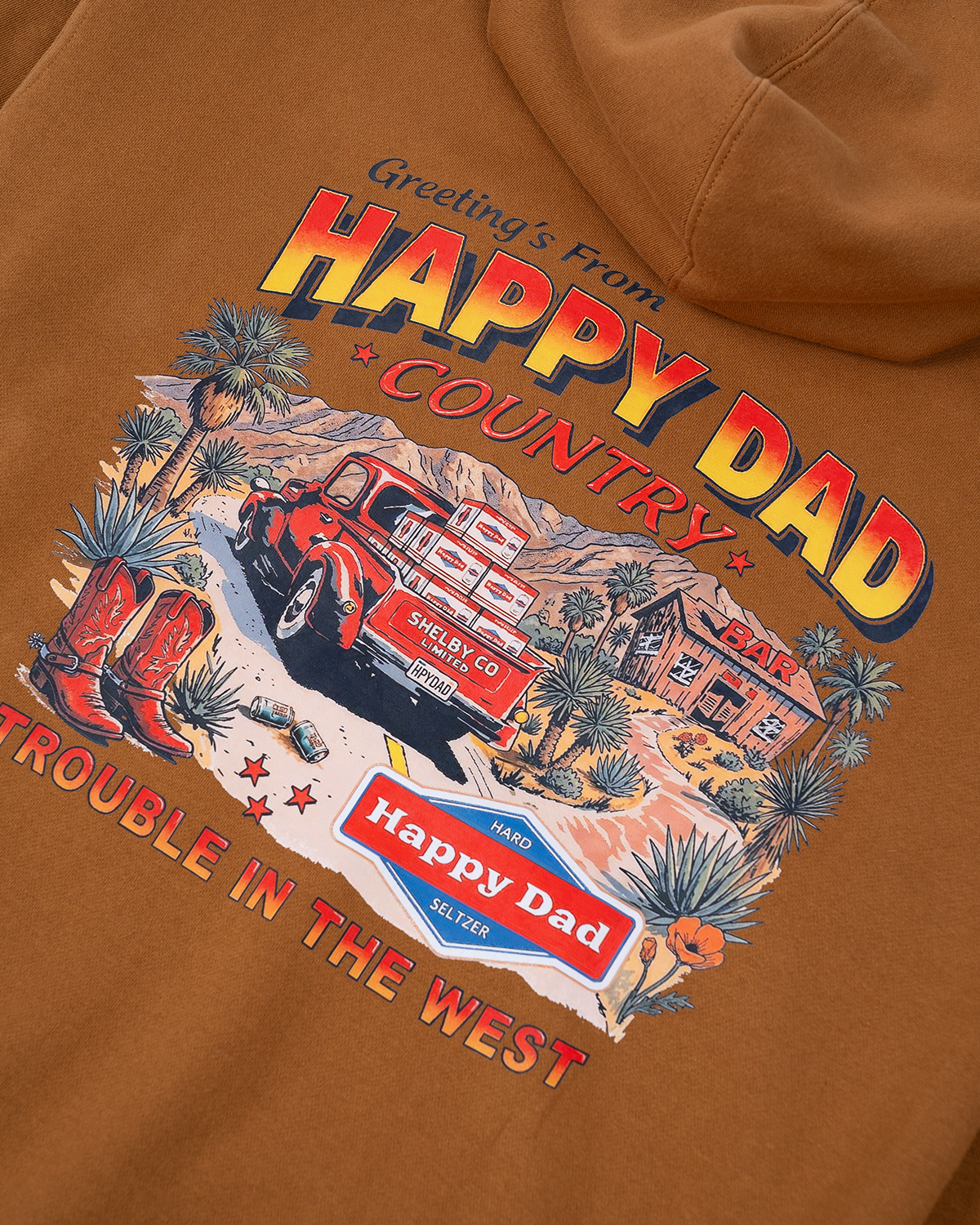 Happy Dad Trouble in the West Hoodie (Coffee)