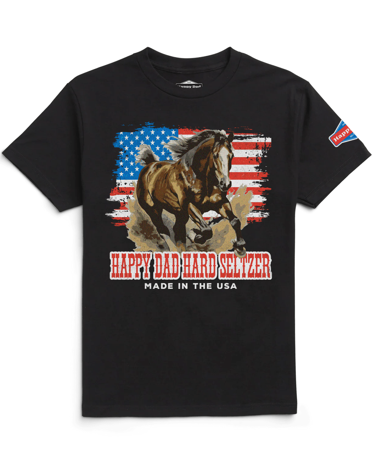 Happy Dad Vintage Country Horse USA Tee (Black)