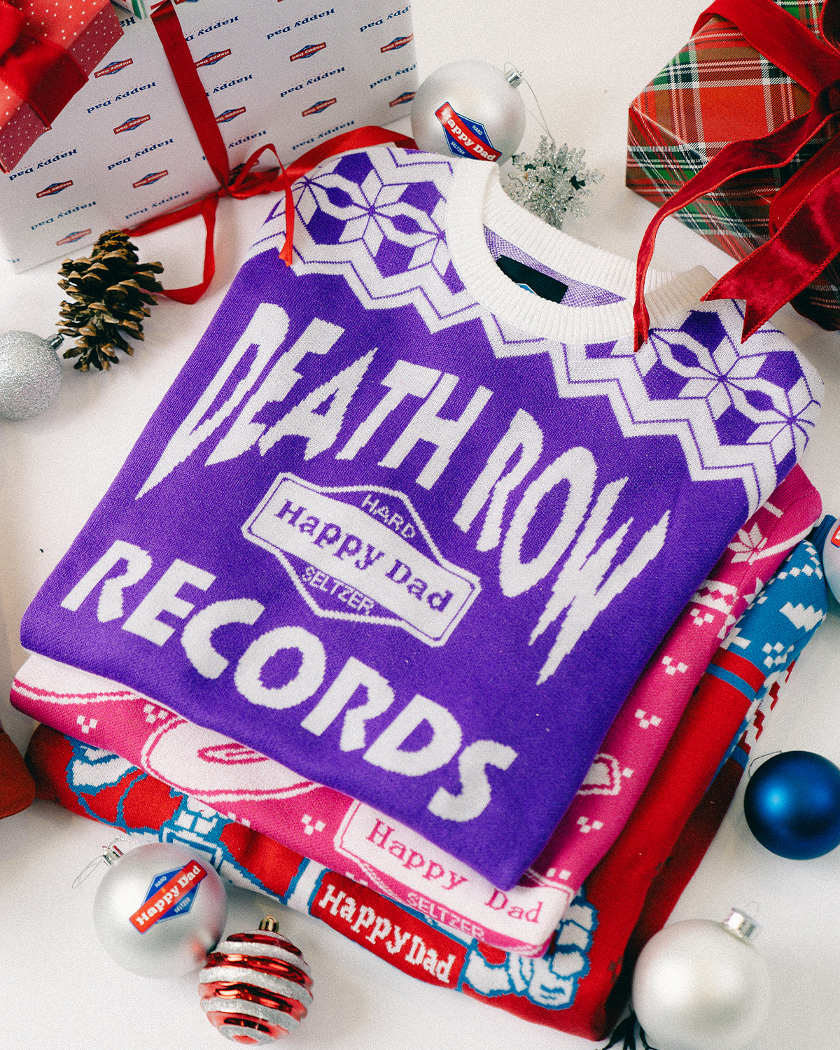 Happy Dad x Death Row Ugly Sweater (Purple)