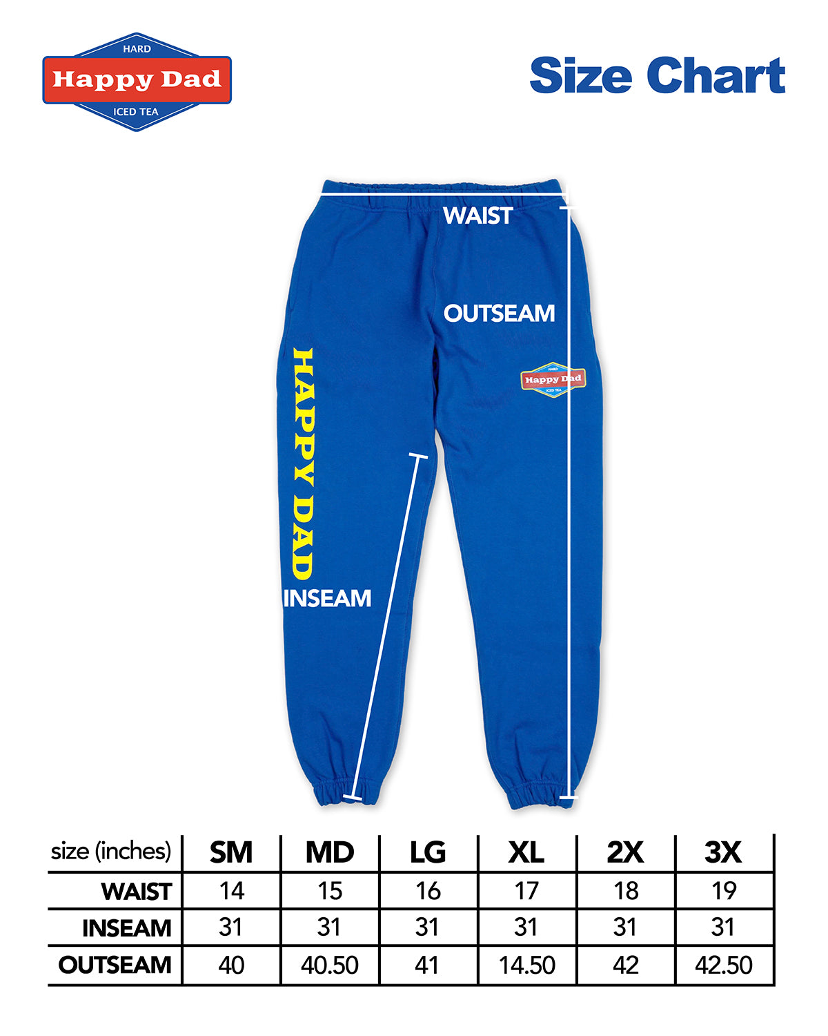 Happy Dad Hard Tea Sweatpants (Dark Blue)