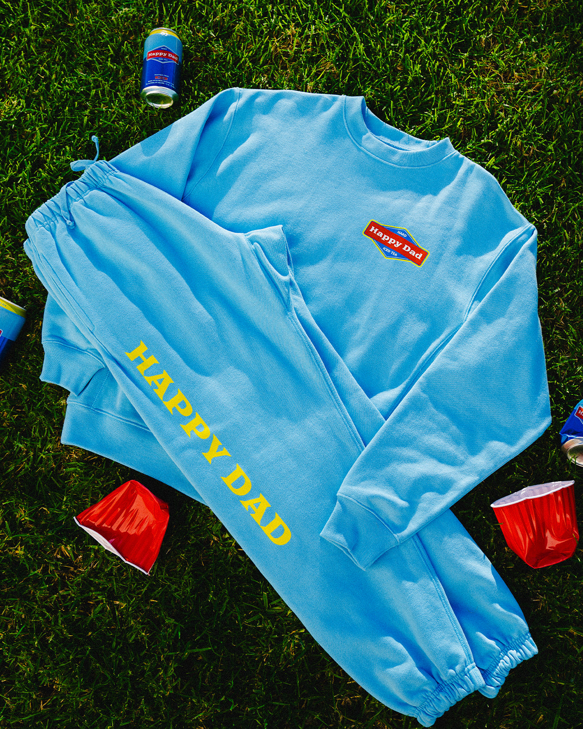 Happy Dad Hard Tea Crewneck (Light Blue)
