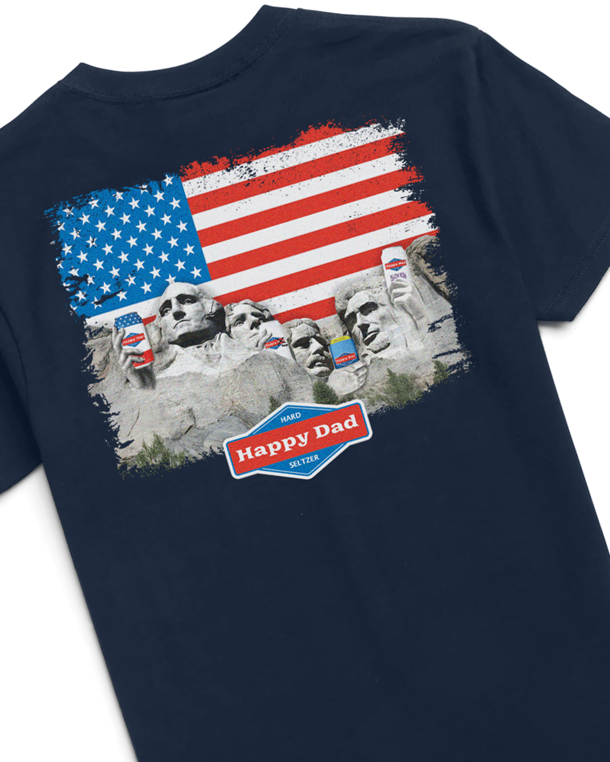 Happy Dad Vintage Mount Rushmore USA Tee (Navy Blue)