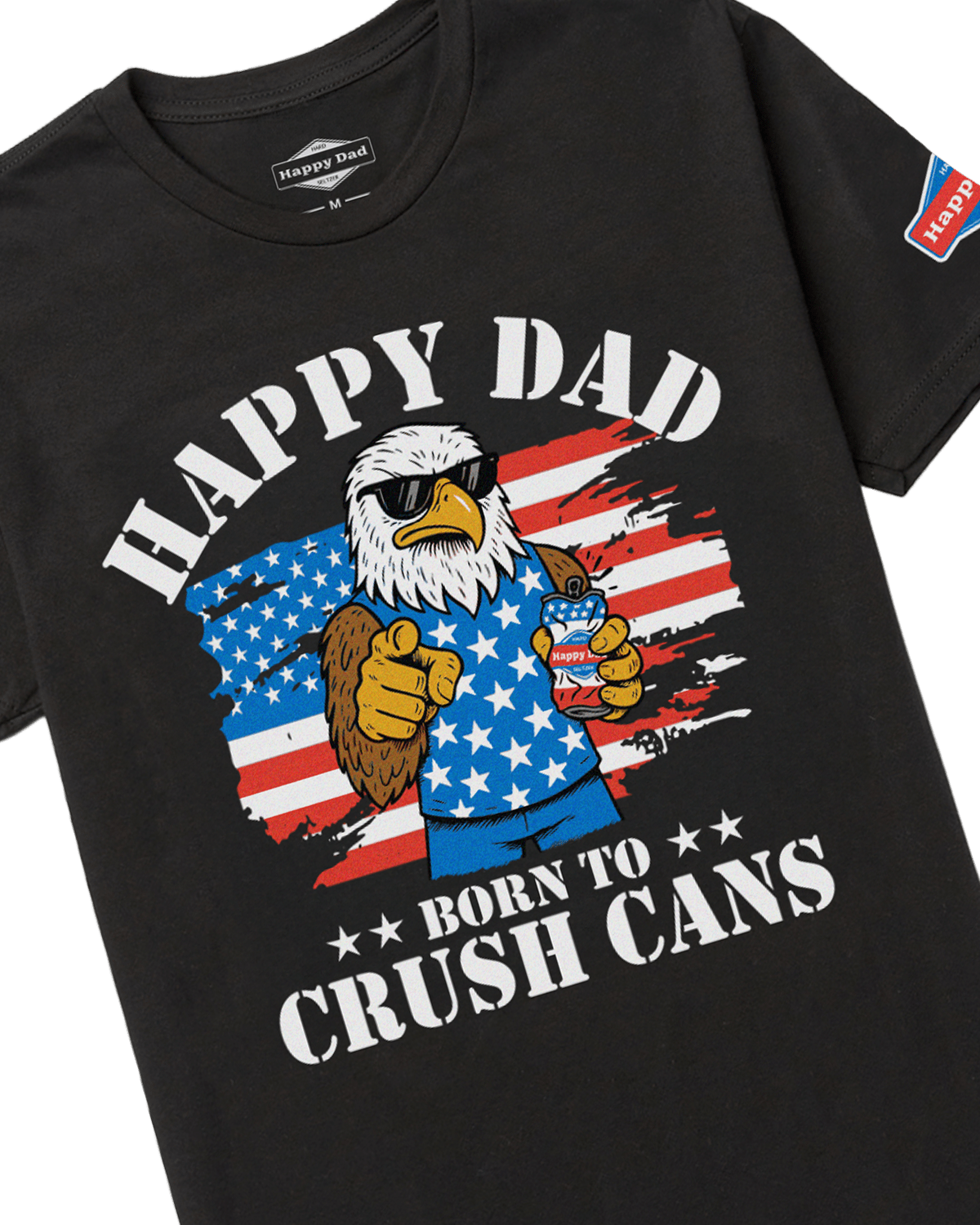 Happy Dad Born to Crush USA Tee (Black)