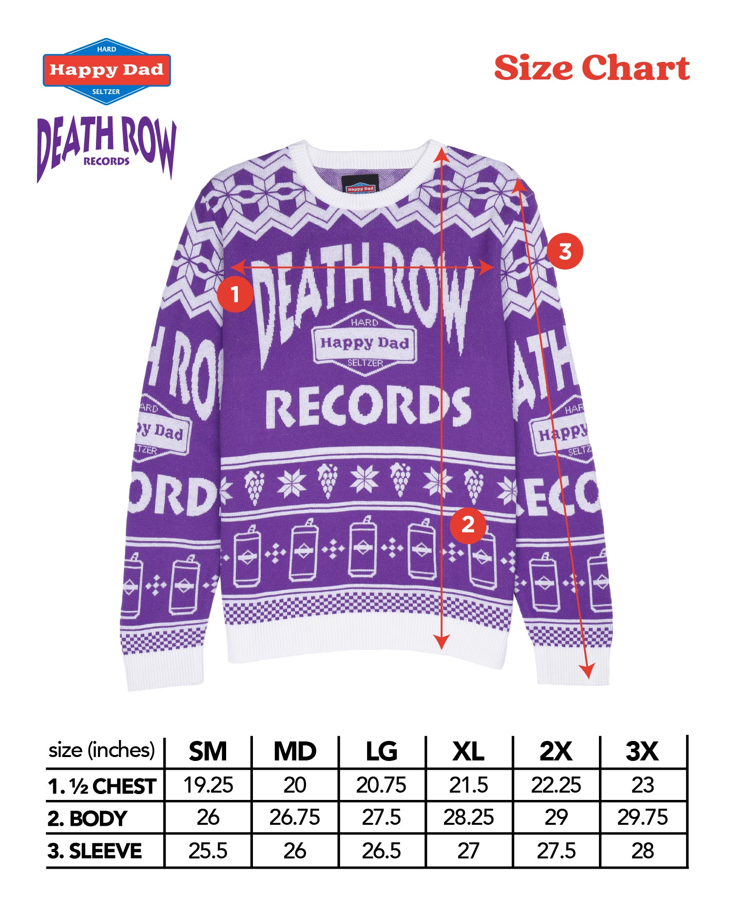 Happy Dad x Death Row Ugly Sweater (Purple)