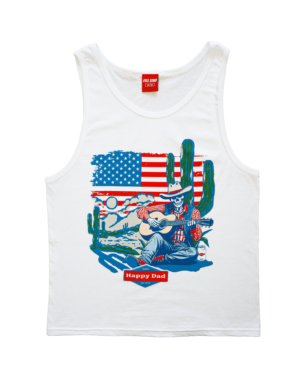 Happy Dad Vintage American Desert Country Tank (White)