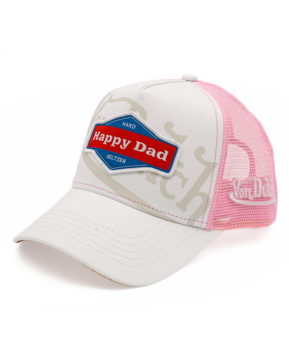 Happy Dad x Von Dutch Trucker Hat (White/Pink)