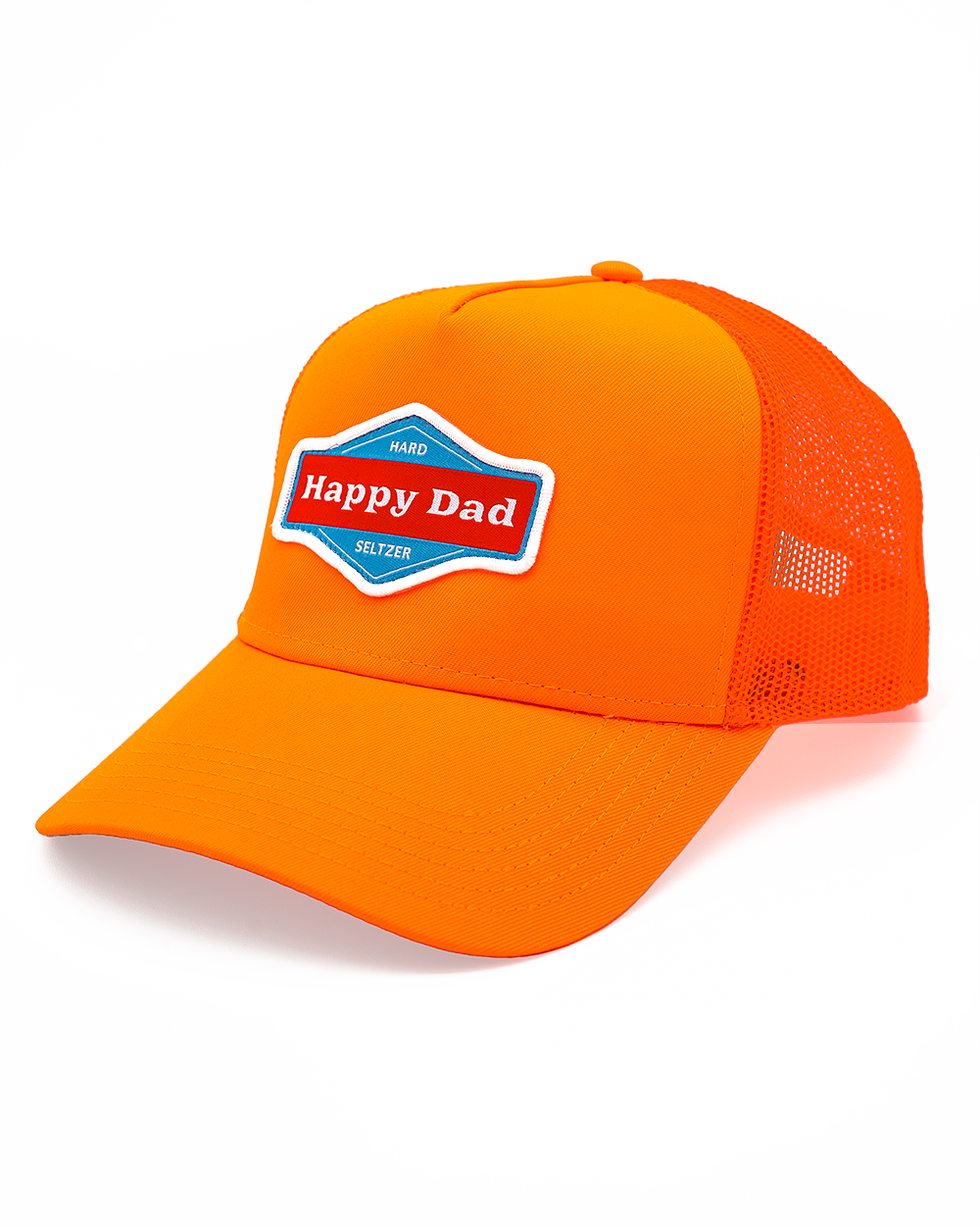 Happy Dad Trucker Hat (Neon Orange) (V2)