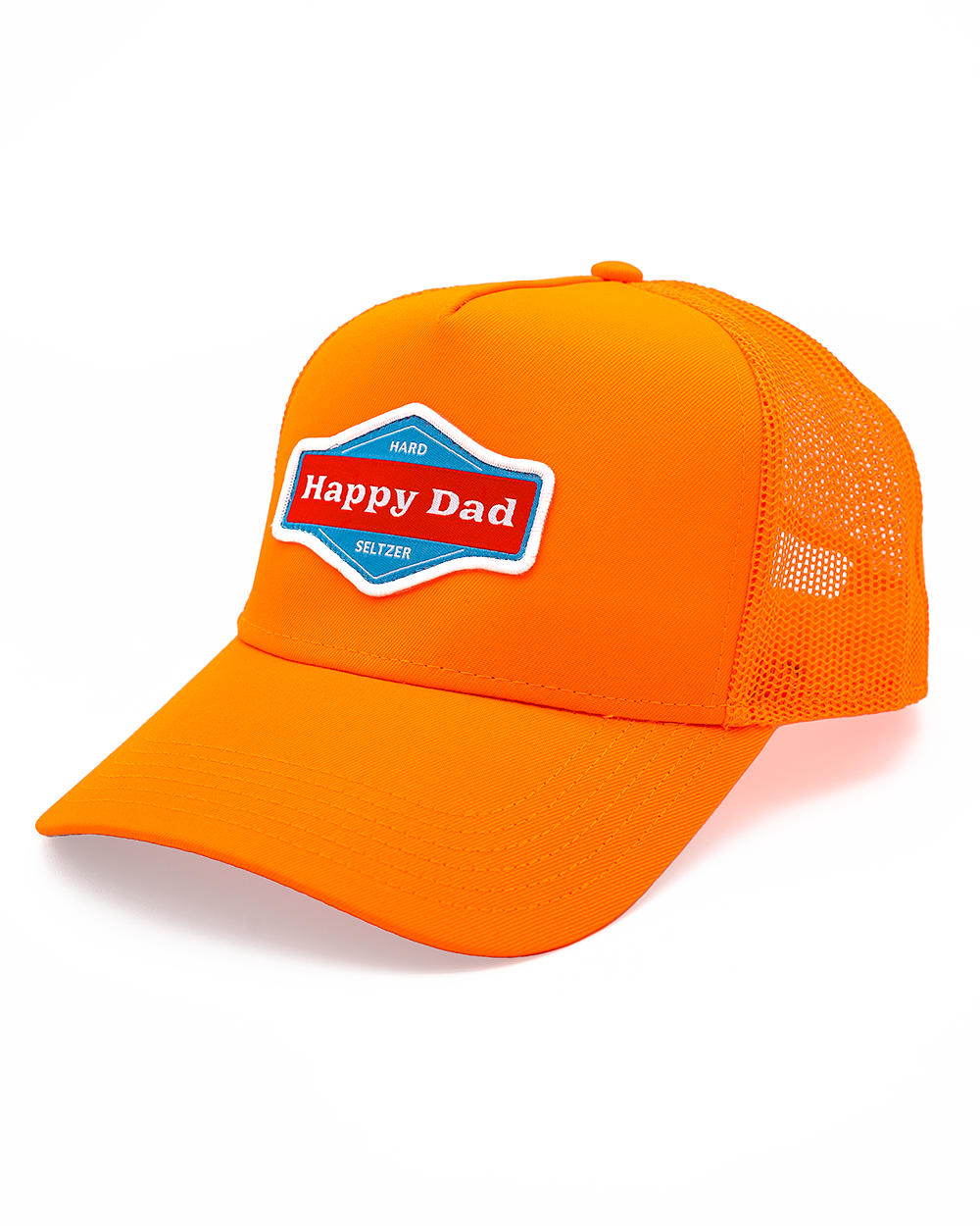 Happy Dad Trucker Hat (Neon Orange)