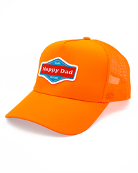 Happy Dad Trucker Hat (Neon Orange)