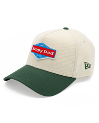 Happy Dad x New Era Corduroy A-Frame Snapback Hat (Cream/Green)