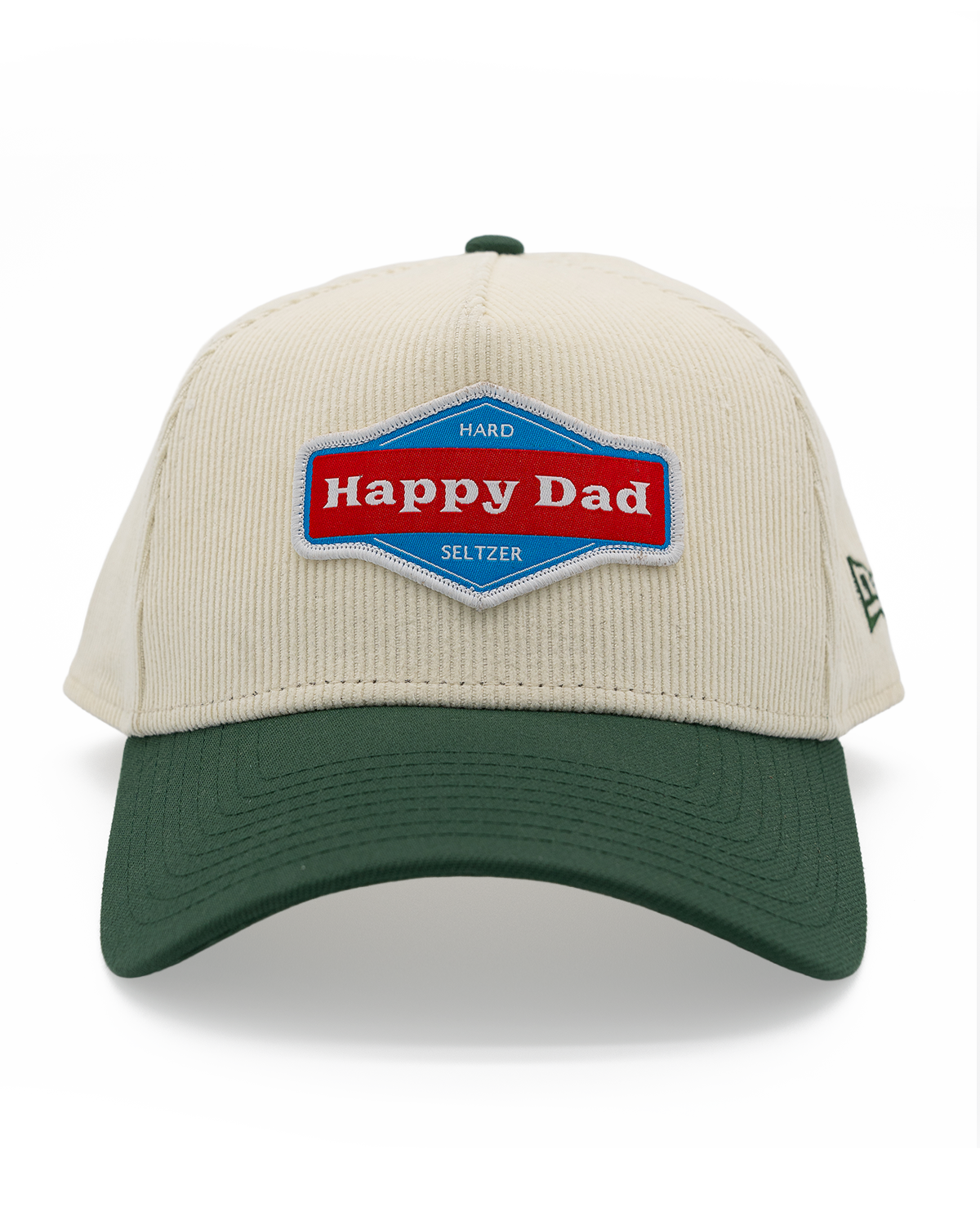 Happy Dad x New Era Corduroy A-Frame Snapback Hat (Cream/Green)