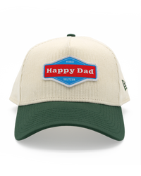 Happy Dad x New Era Corduroy A-Frame Snapback Hat (Cream/Green)