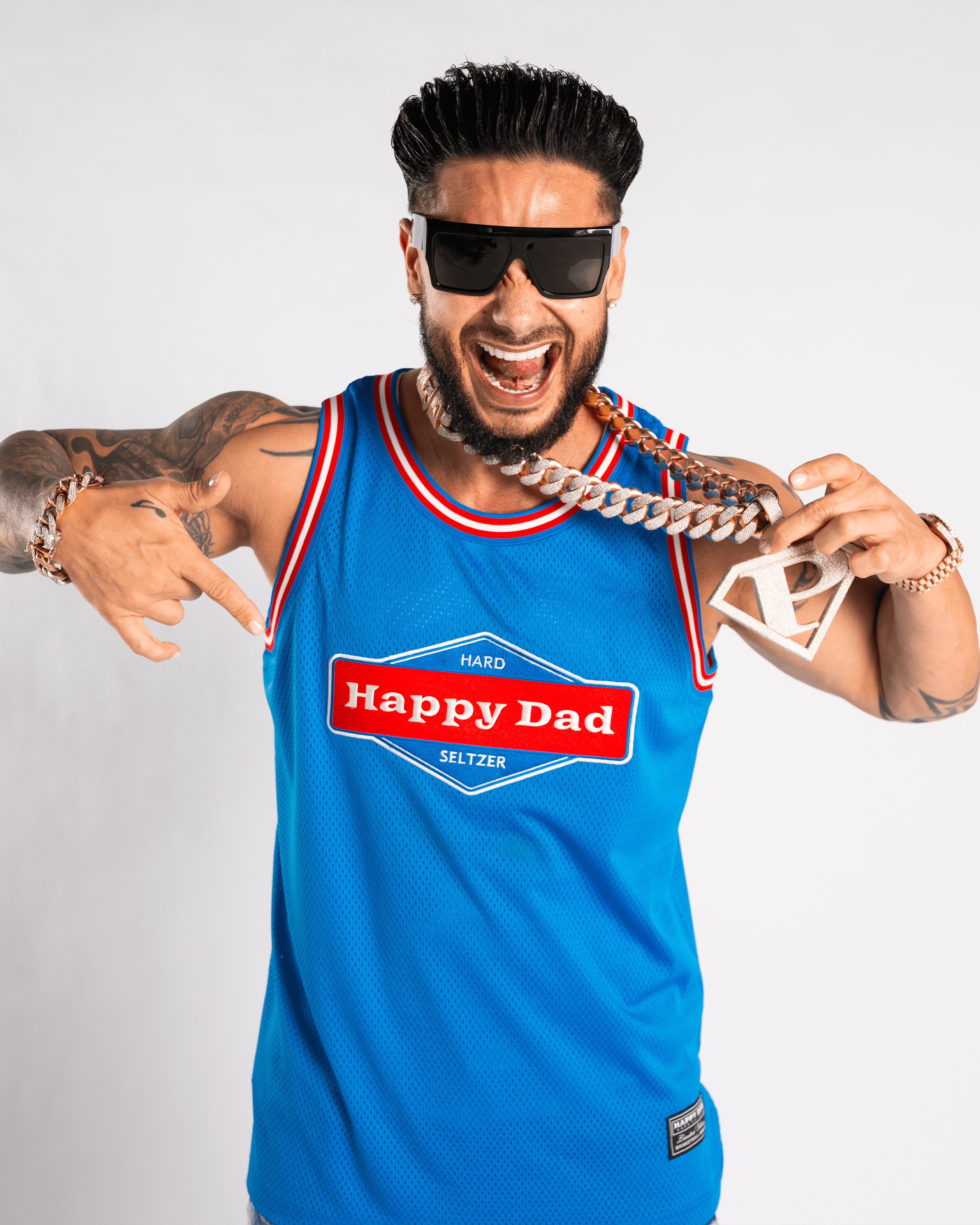 Happy Dad Basketball Jersey (Blue)