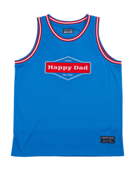 Happy Dad Basketball Jersey (Blue)