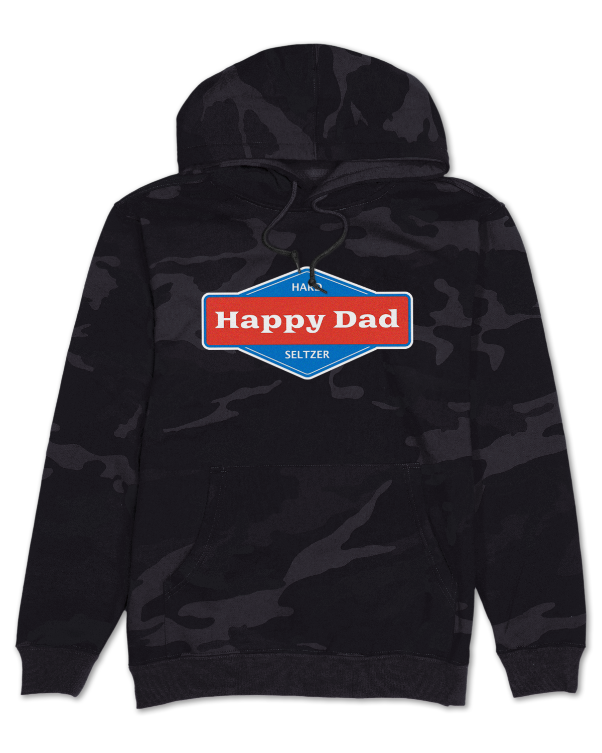 Happy Dad Front Logo Hoodie (Black Camo)