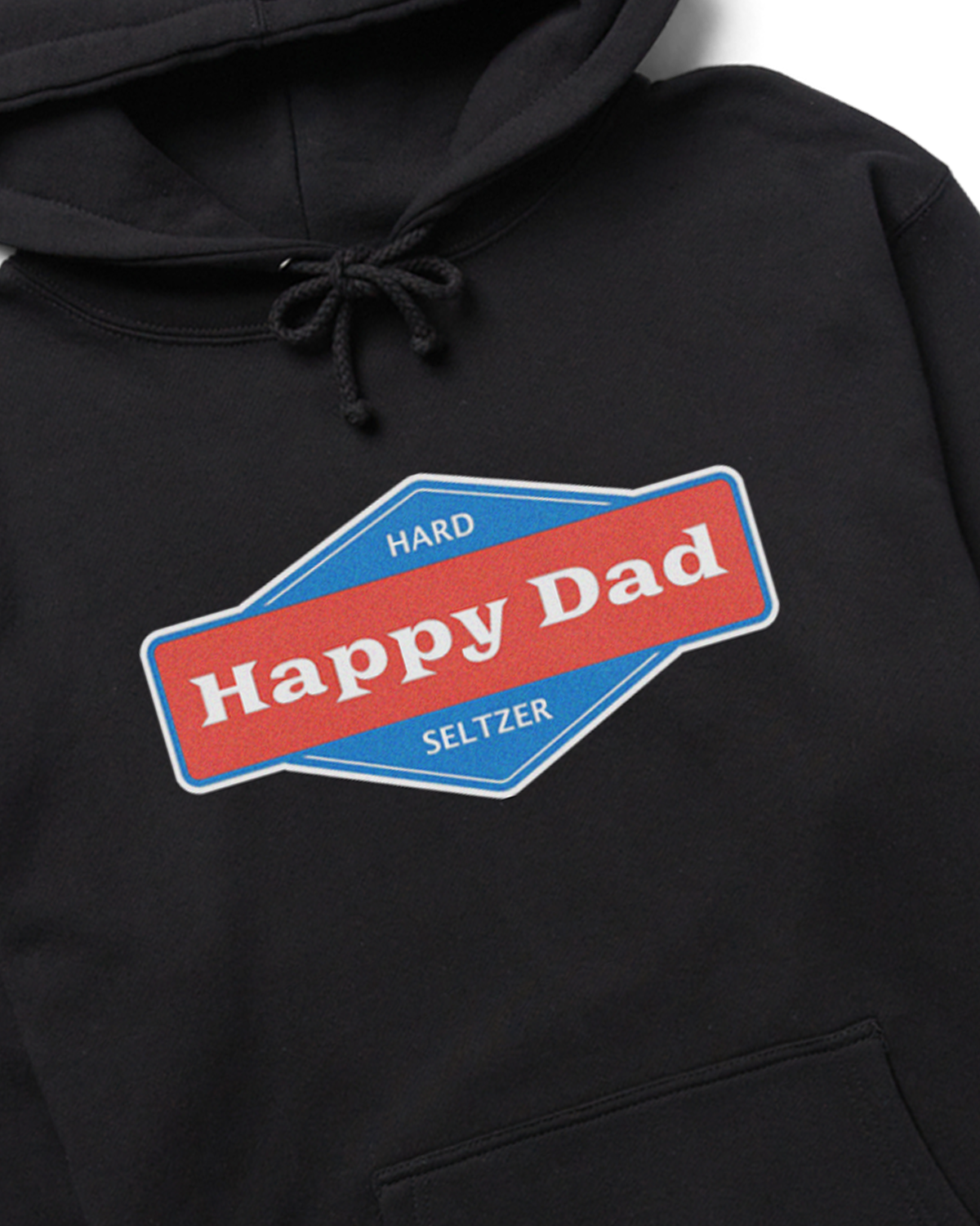 Happy Dad Front Logo Hoodie (Black)