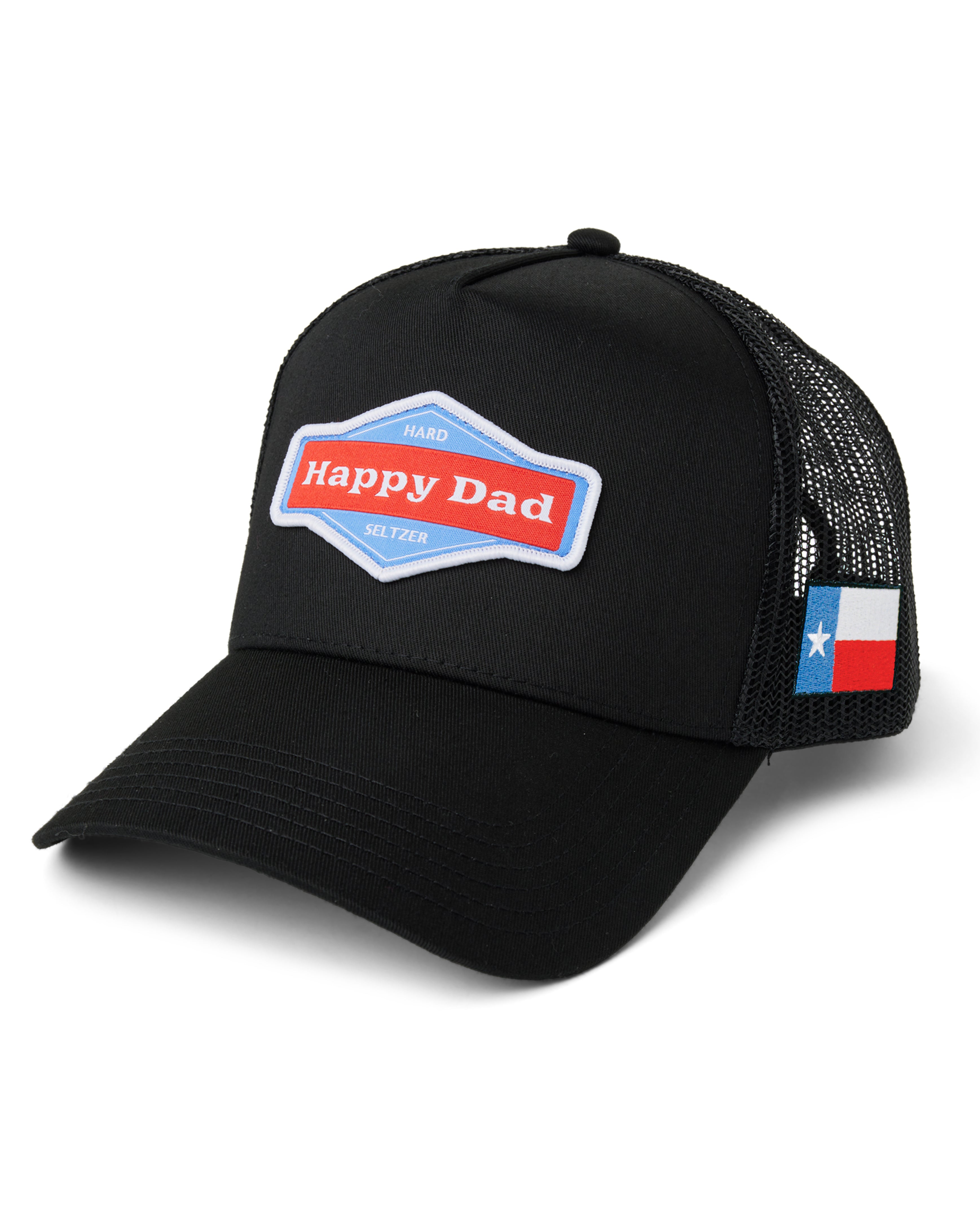 Texas Happy Dad Trucker Hat (Black) - Main Image