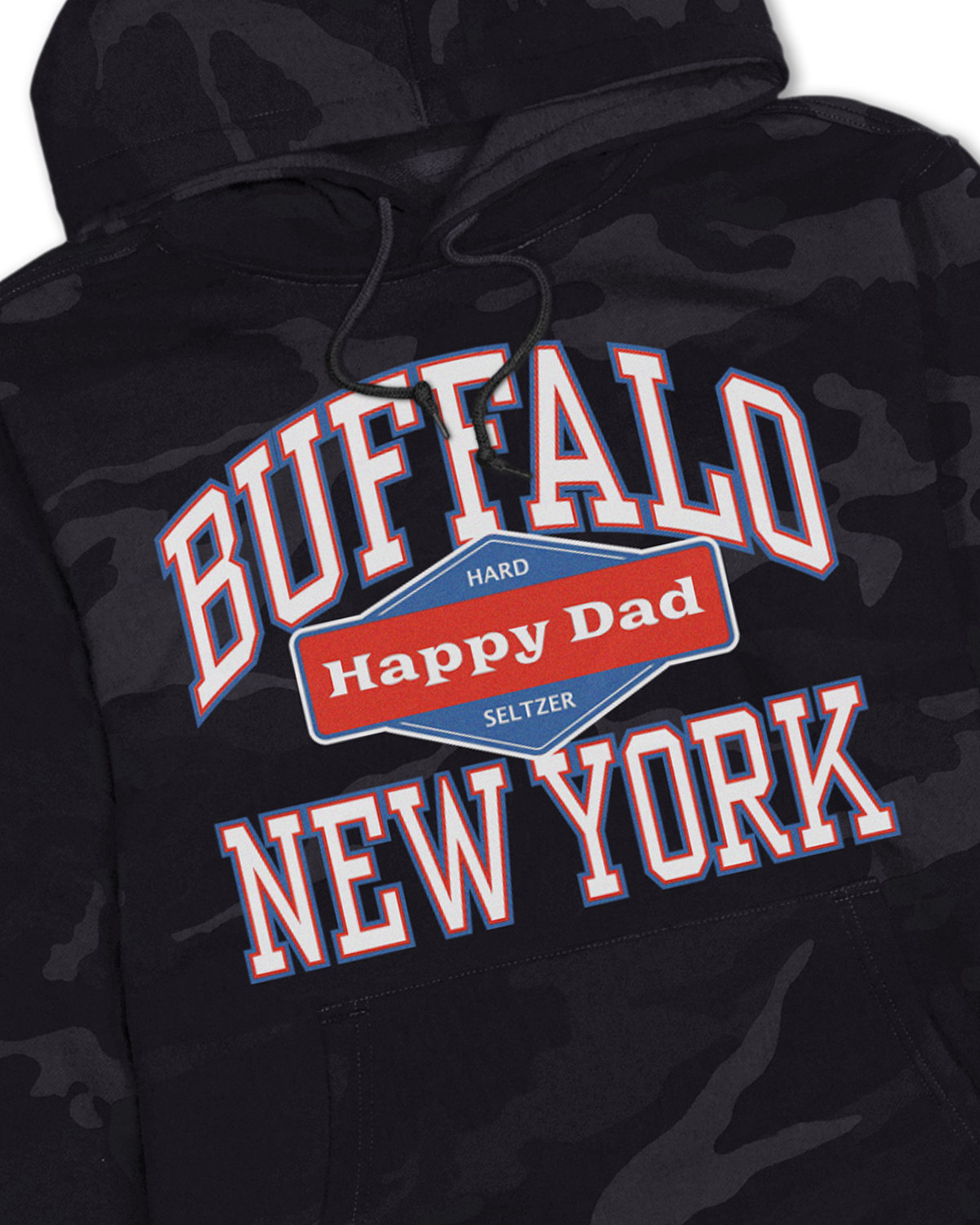 Happy Dad Buffalo Hoodie (Black Camo)