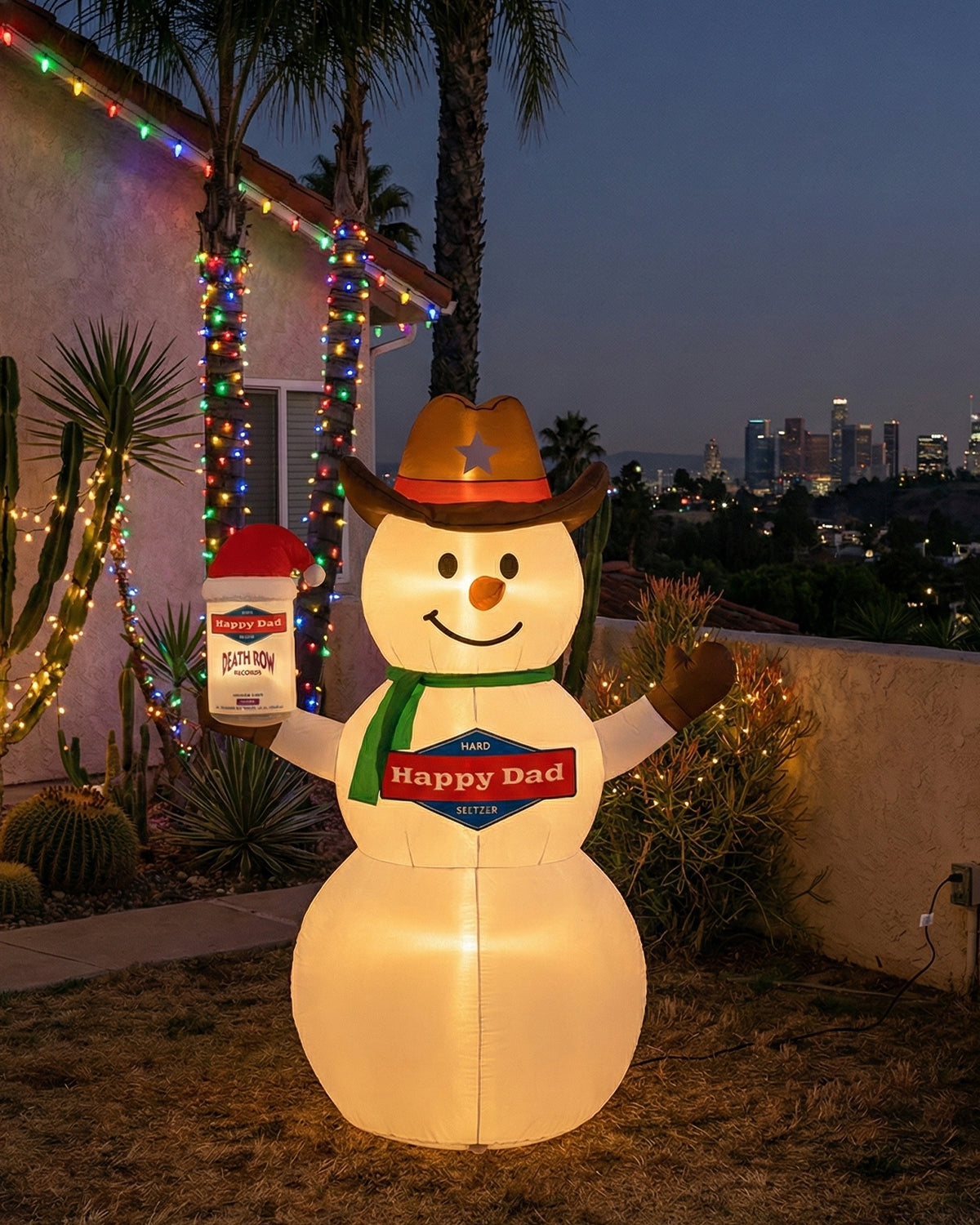 Happy Dad Inflatable (Cowboy Snowman)