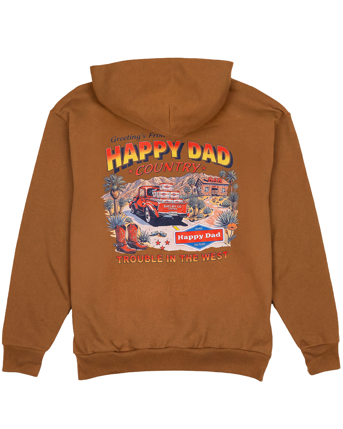 Happy Dad Trouble in the West Hoodie (Coffee)