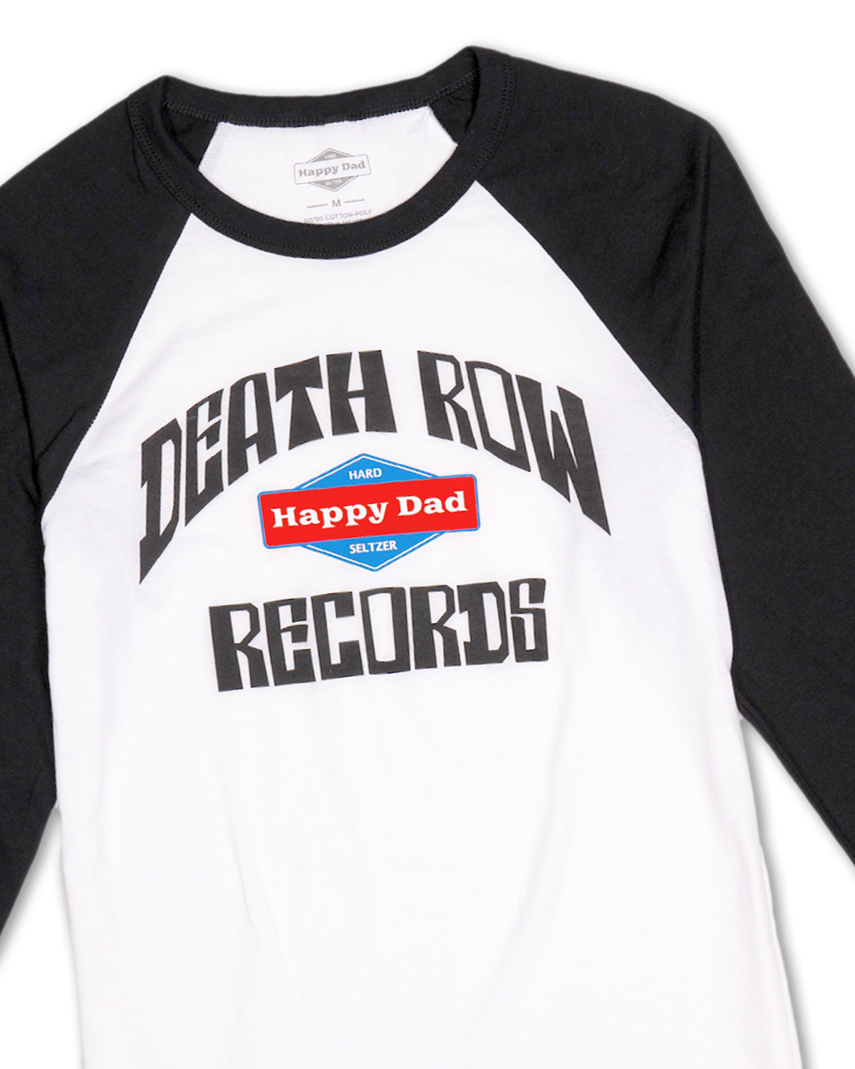 Happy Dad x Death Row BODR 2-Tone 3/4 Baseball Tee (Wht/Blk)