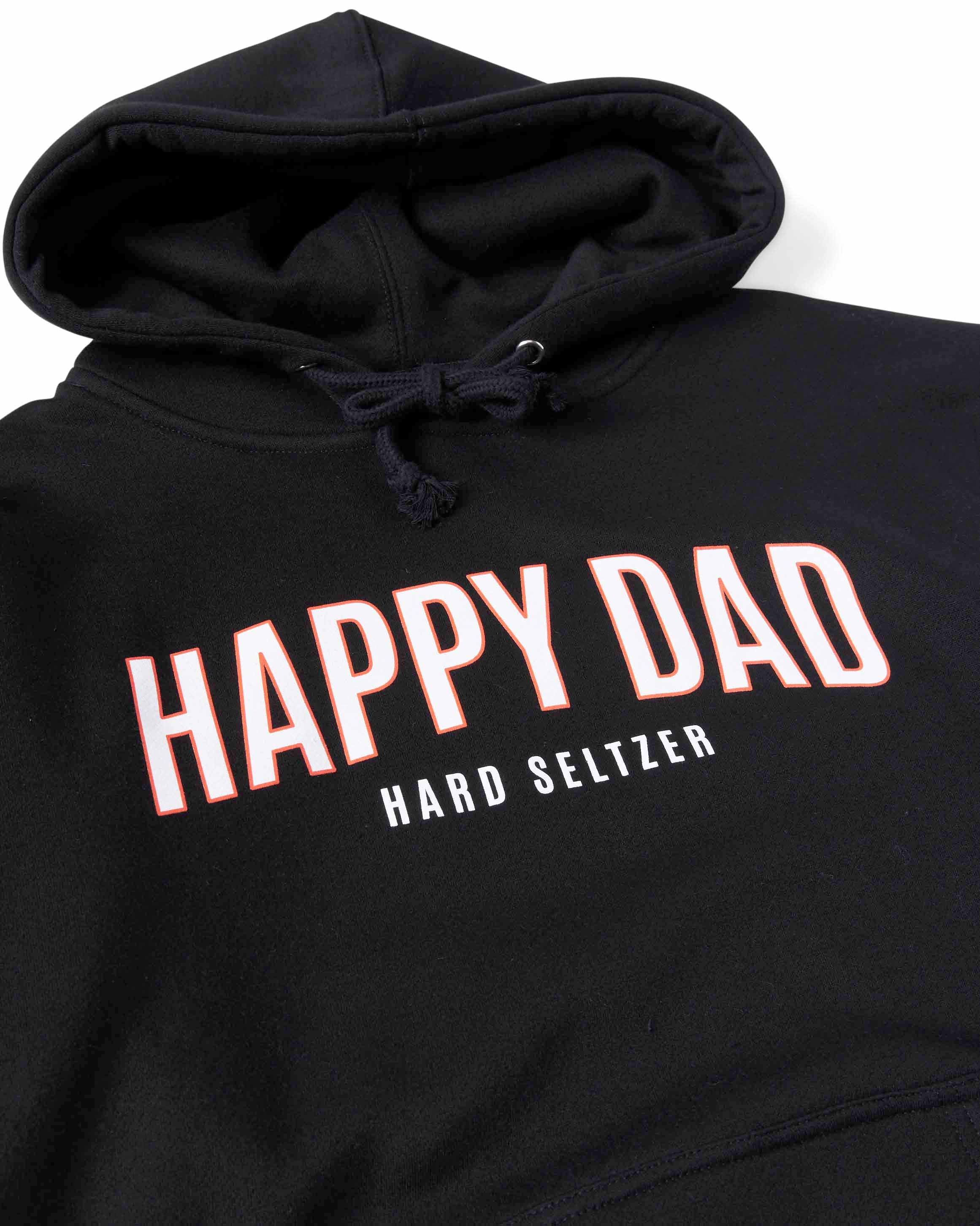 Full Send Happy Dad Hard Seltzer Black Hoodie Pullover authentic Sweatshirt Sz Large Nelk