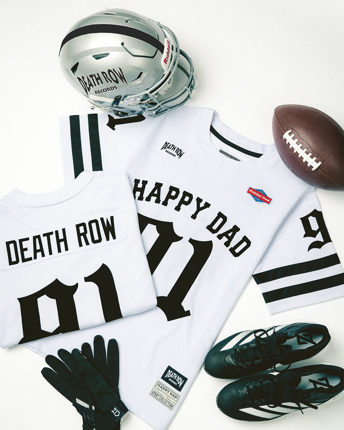Happy Dad x Death Row Football Jersey (Vintage White)