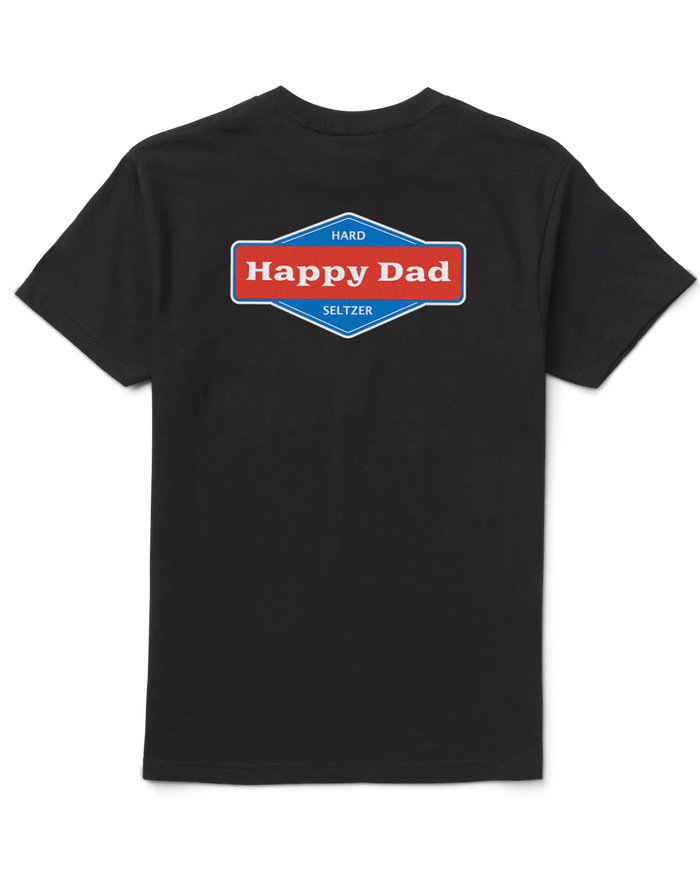 Happy Dad Front and Back Logo Tee (Black)