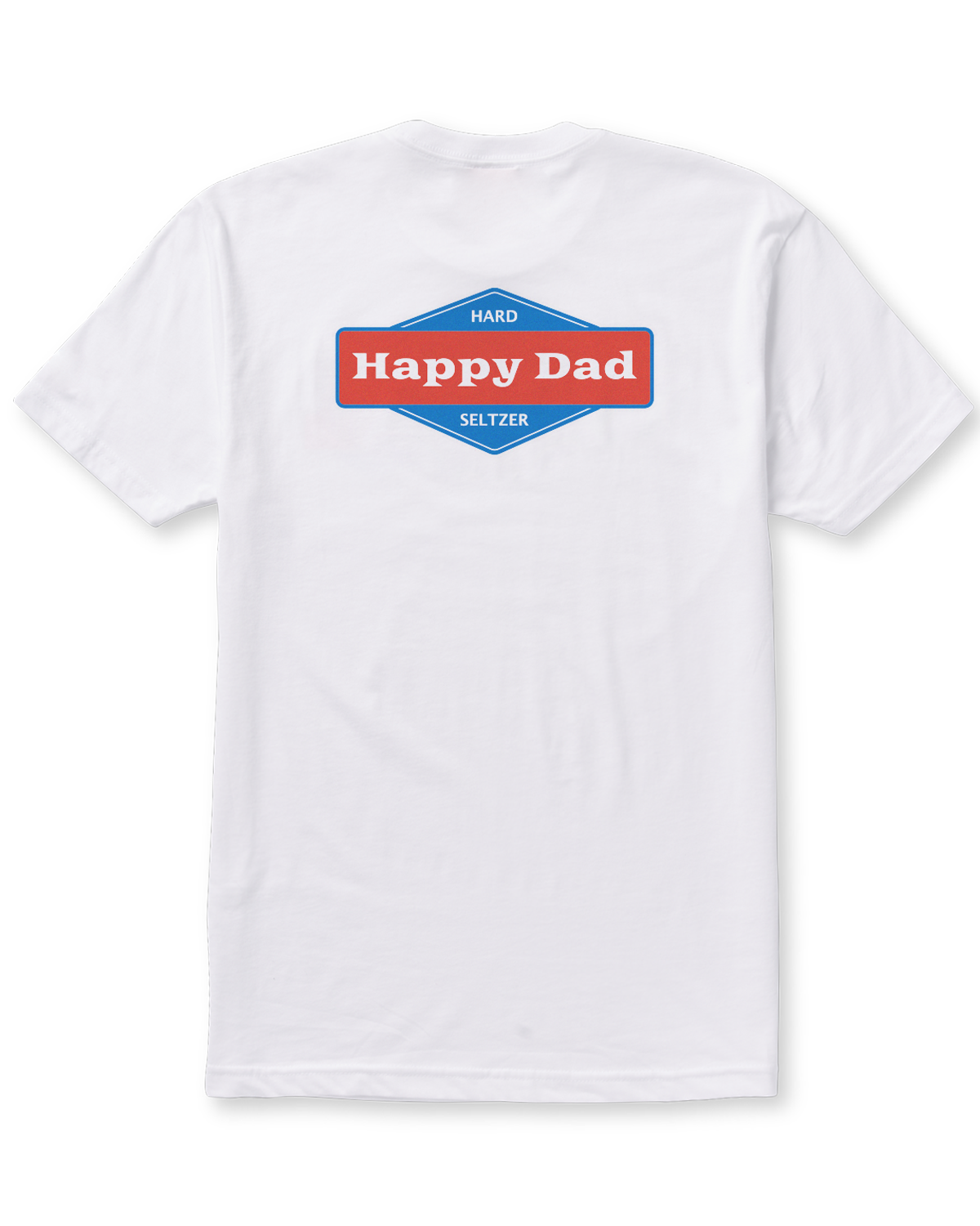 Happy Dad Front and Back Logo Tee (White)