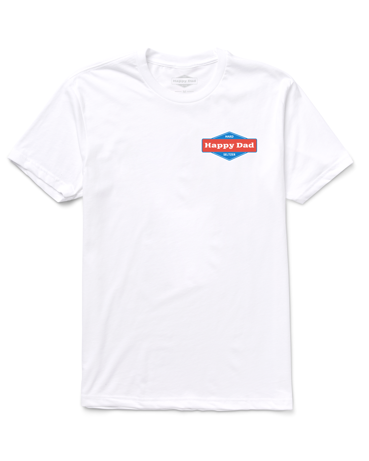 Happy Dad Front and Back Logo Tee (White)