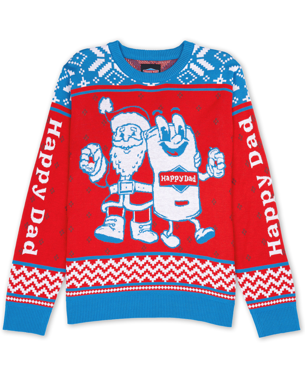 Happy Dad Ugly Sweater 2024 (Red/Blue)