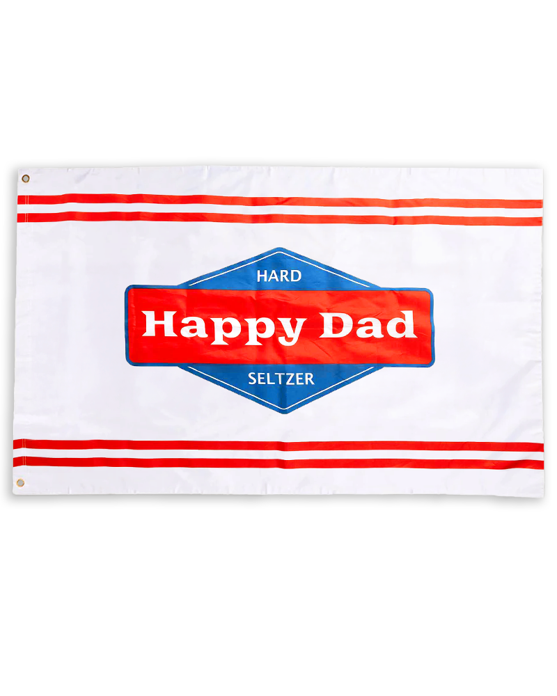 Happy Dad Flag - White