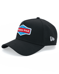 Black New Era A frame hat with Happy Dad logo