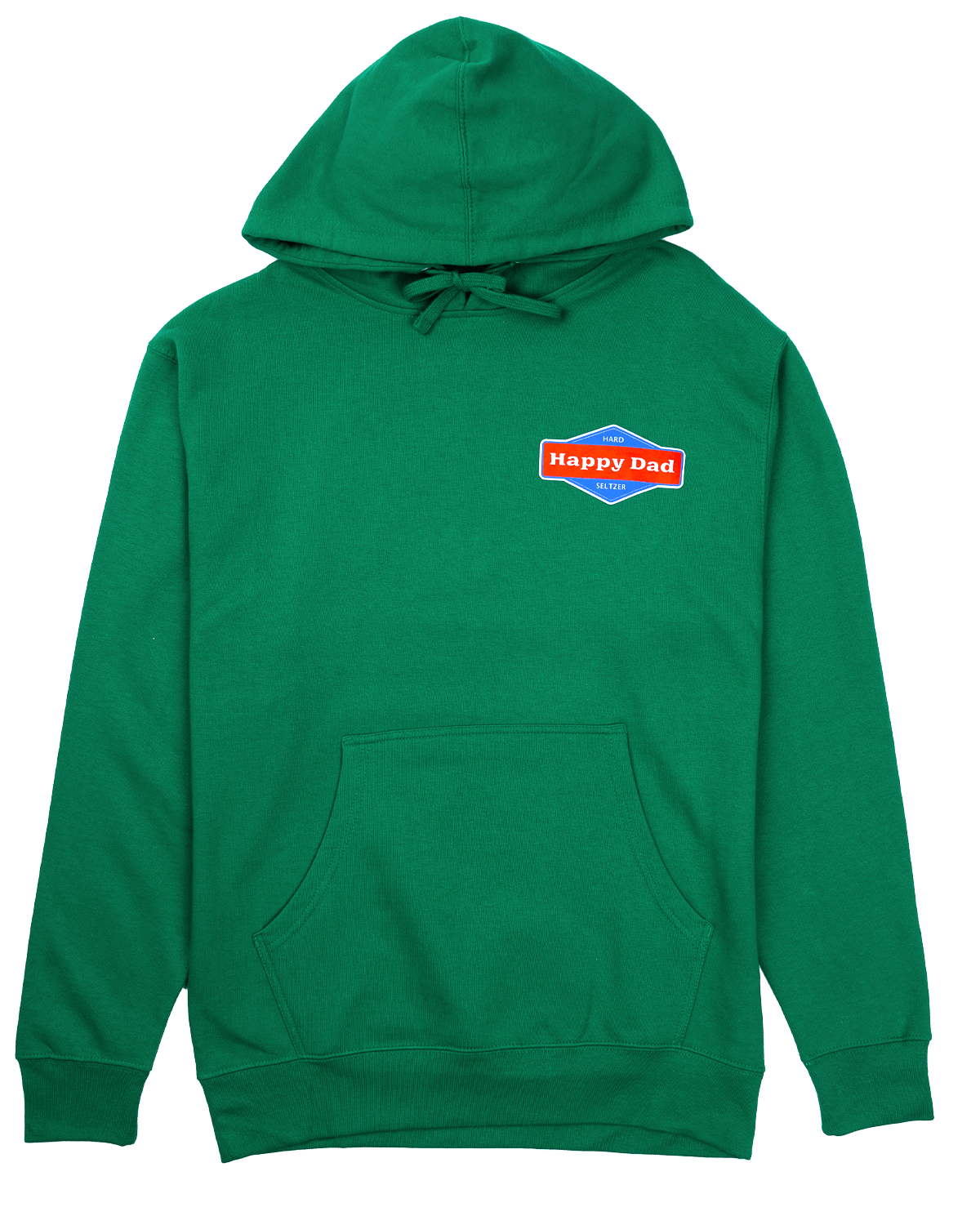 Happy Dad Front and Back Logo Hoodie (Green)