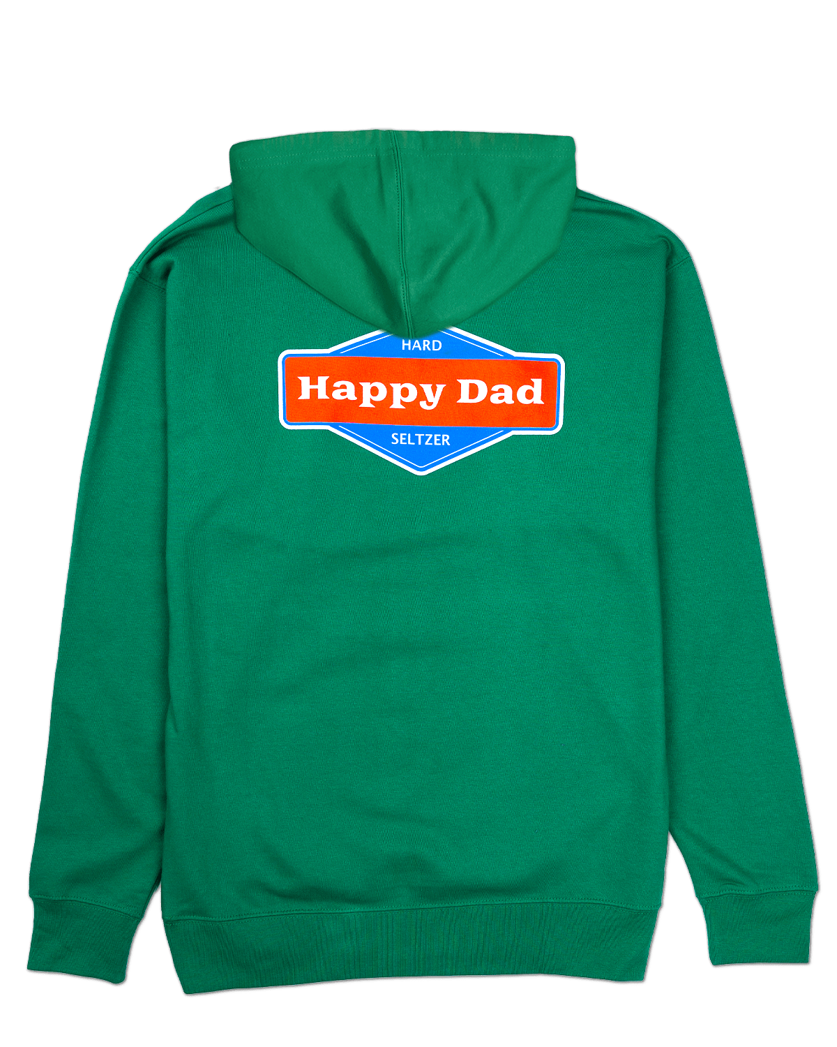 Happy Dad Front and Back Logo Hoodie (Green)