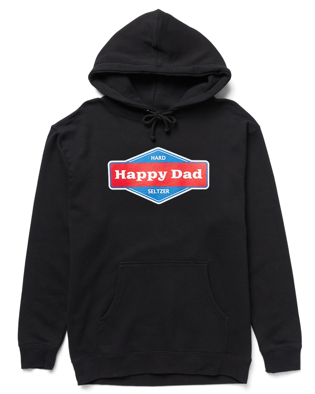 Happy Dad Front Logo Hoodie (Black)