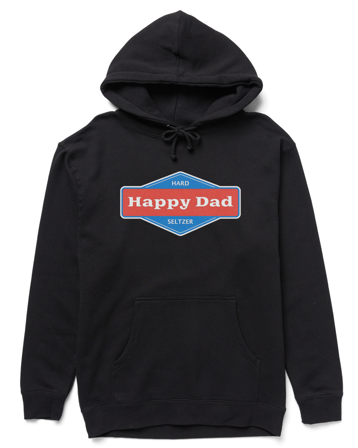 Happy Dad Front Logo Hoodie (Black)