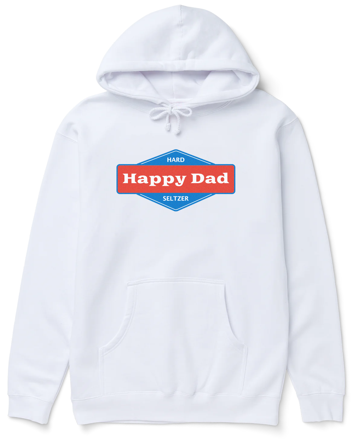 Happy Dad Front Logo Hoodie (White)