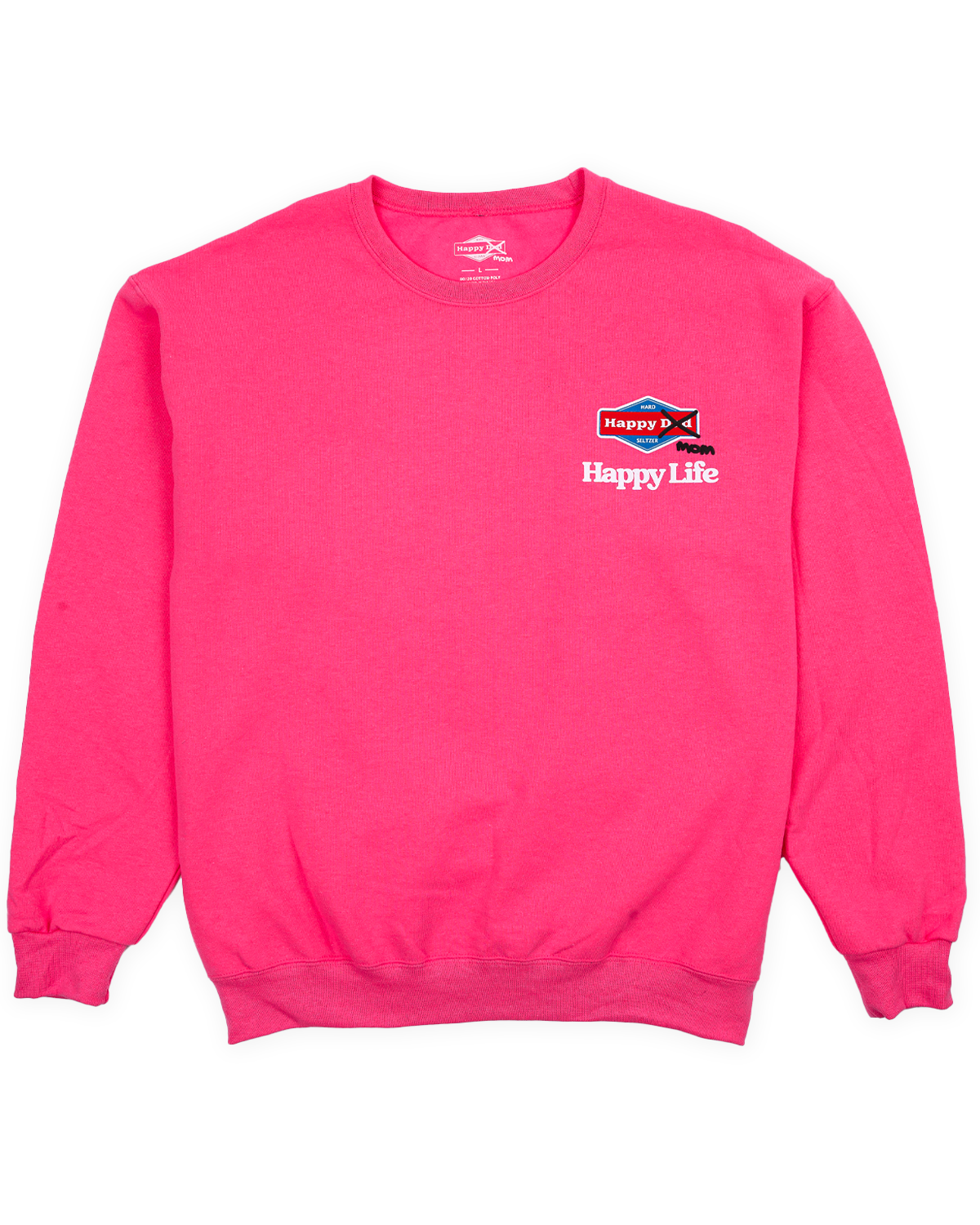 Happy Mom Happy Life Crewneck (Neon Pink)