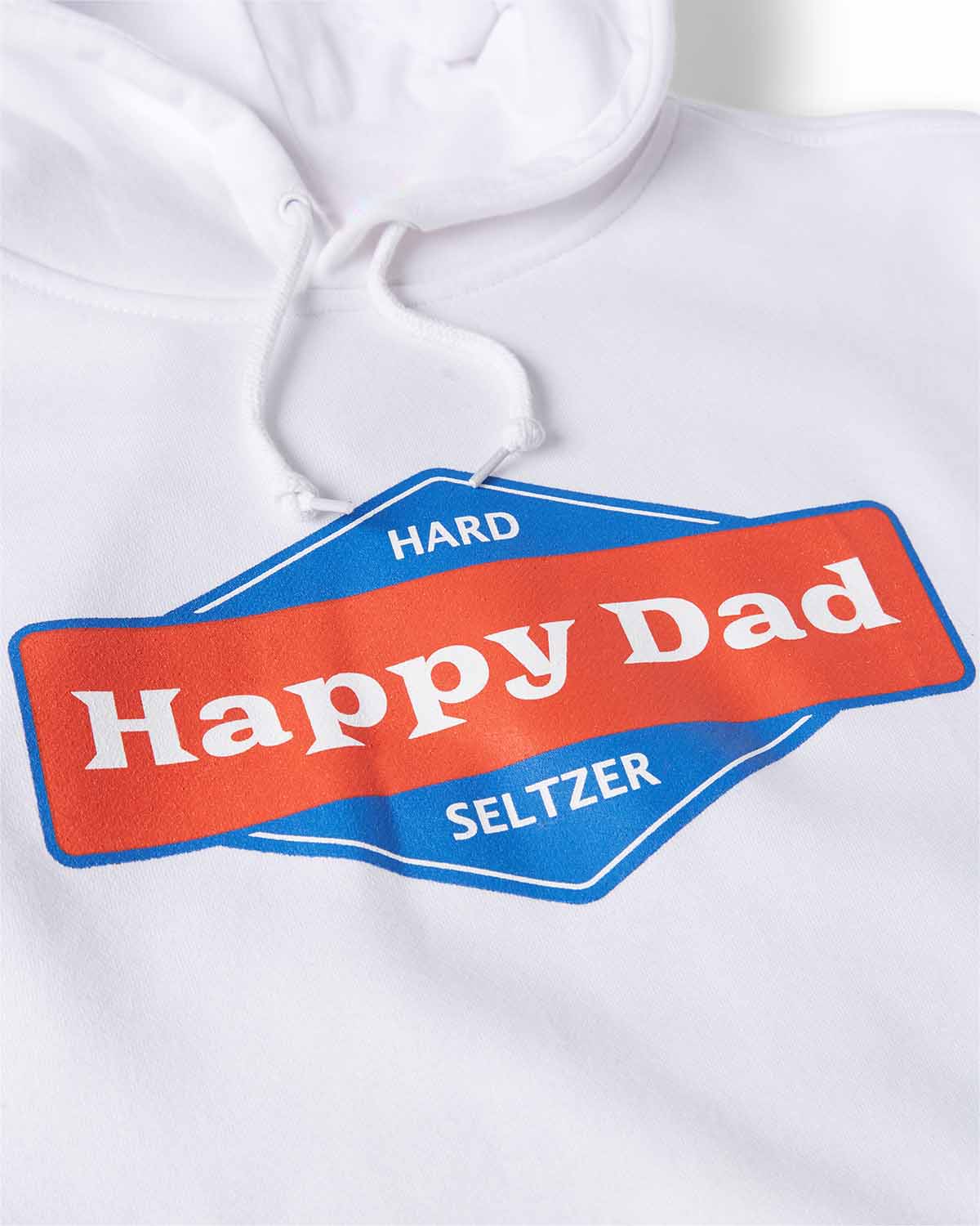 Happy Dad Front Logo Hoodie (White)