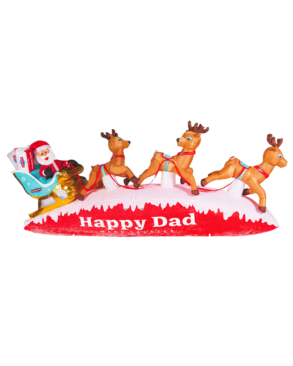 Happy Dad Santa Sleigh Inflatable (13 FT)