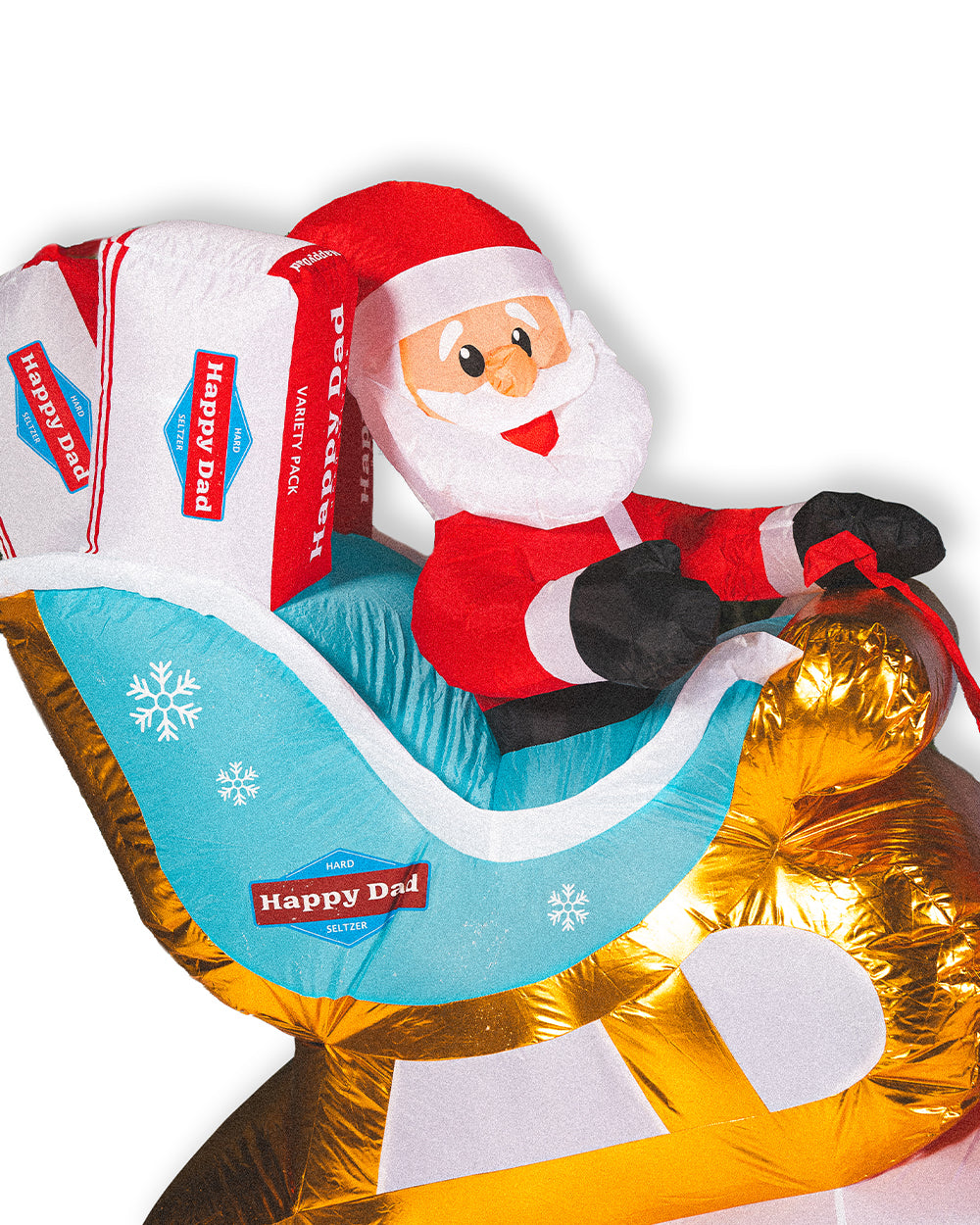 Happy Dad Santa Sleigh Inflatable (13 FT)