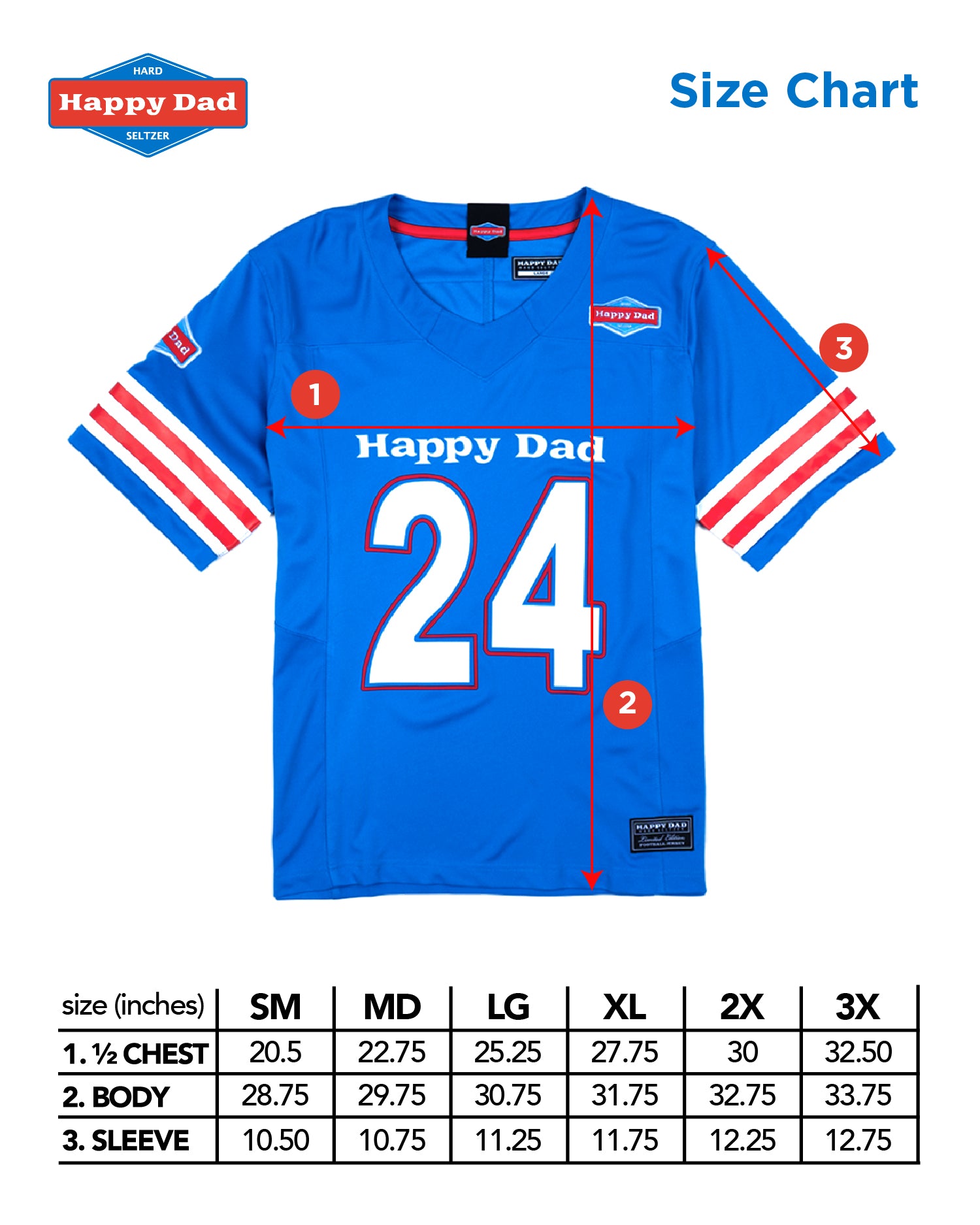 Happy Dad Football Jersey '24 (Blue)