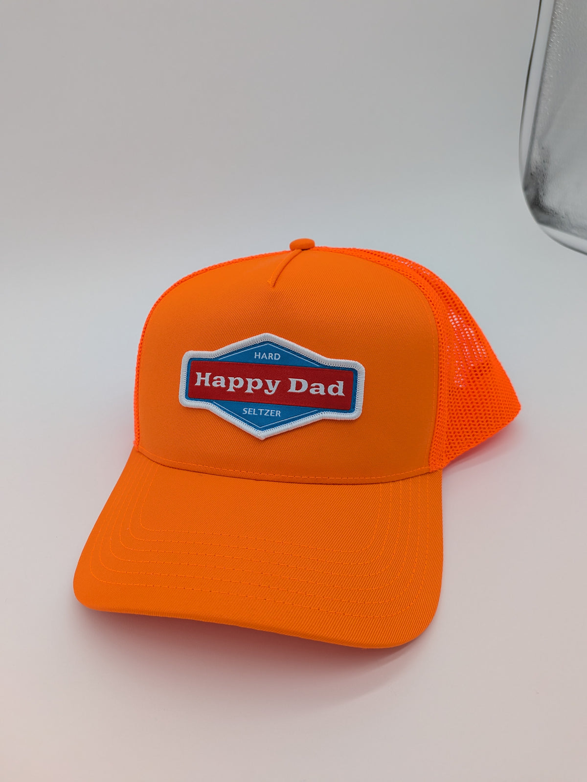 Happy Dad Trucker Hat (Neon Orange) (V2)