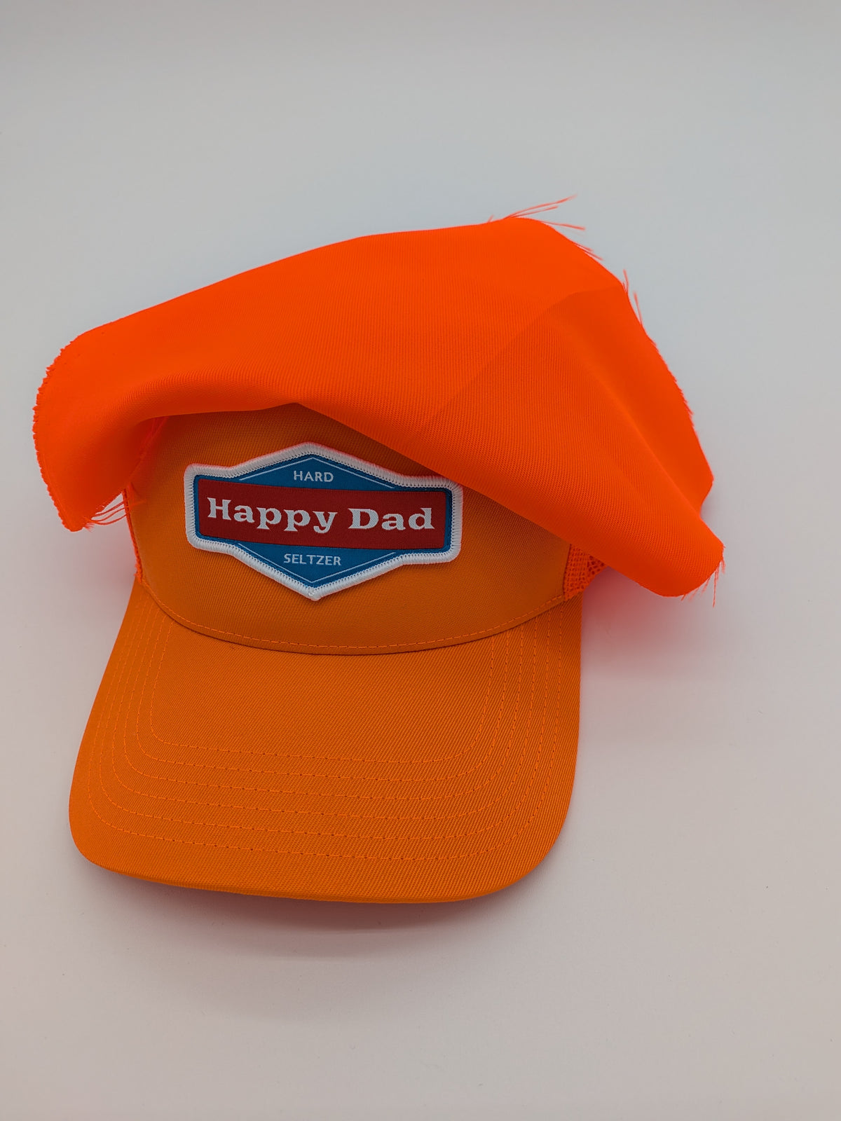 Happy Dad Trucker Hat (Neon Orange) (V2)