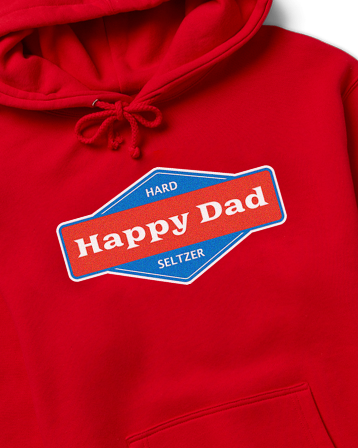 Happy Dad Front Logo Hoodie (Red)