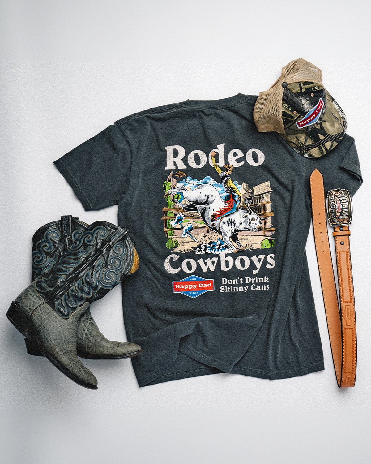 Happy Dad Vintage Rodeo Cowboys Tee