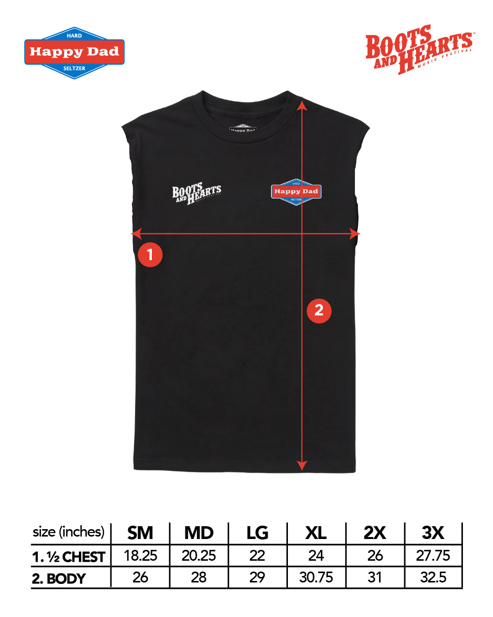 Happy Dad x Boots & Hearts Rider Cut Off Tee